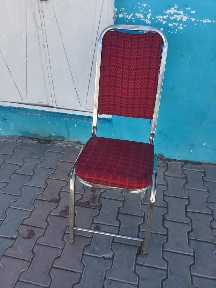 Steel chair and table.